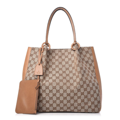 Gucci Monogram Calfskin Tote Brown 1 of 10