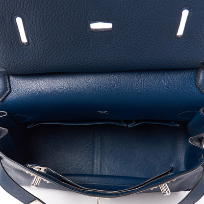 Hermes Taurillon Clemence Jypsiere 34 Bleu de Prusse 5 of 15