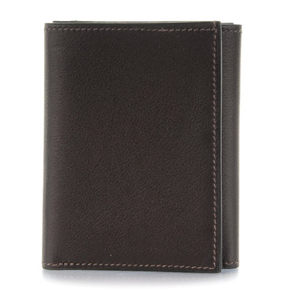 Hermes Swift Mens Citizen Twill Petit Fil d'Argent Tri-Fold Wallet Ebene Cannelle 1 of 8