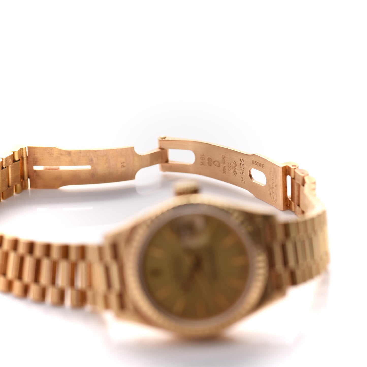 18K Yellow Gold 26mm Oyster Perpetual Datejust President Watch Champagne 69178