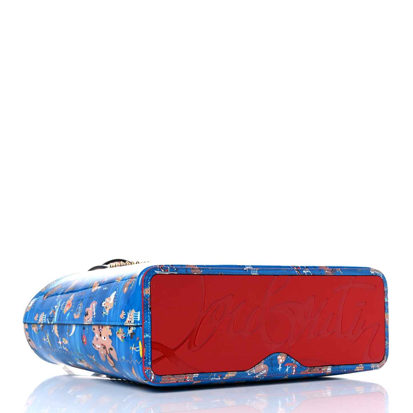 Patent Calfskin Small Greekaba Cabata Tote Blue