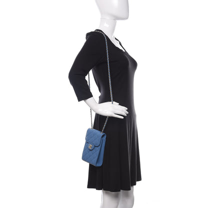 Chanel Caviar Quilted Classic Phone Holder Blue 2 of 11