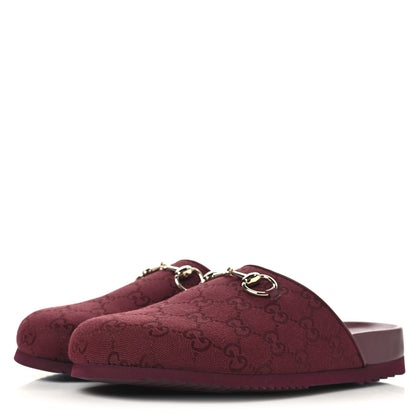 Gucci GG Supreme Monogram Womens Horsebit Slippers 38.5 Rosso Ancora 4 of 10