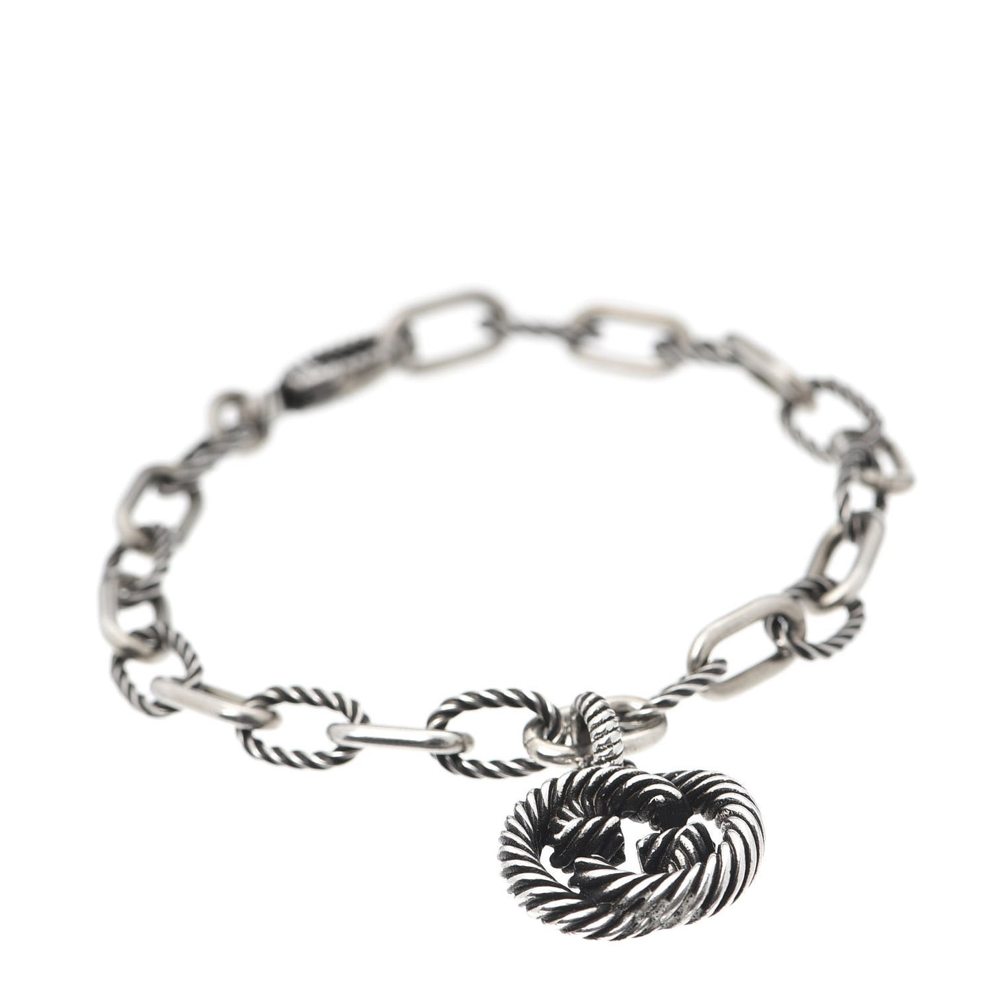 Sterling Silver Interlocking G Charm Bracelet