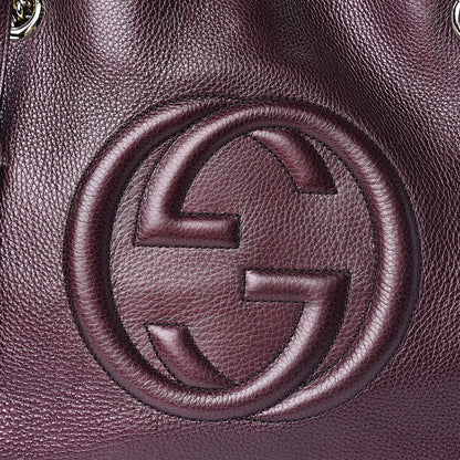 Gucci Metallic Cellarius Calfskin Medium Soho Chain Shoulder Bag Classic Burgundy 11 of 11