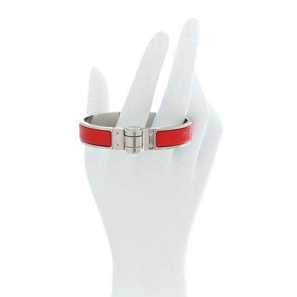 Hermes Enamel Charniere Uni Narrow Hinged Bracelet S Rouge Vif 2 of 4