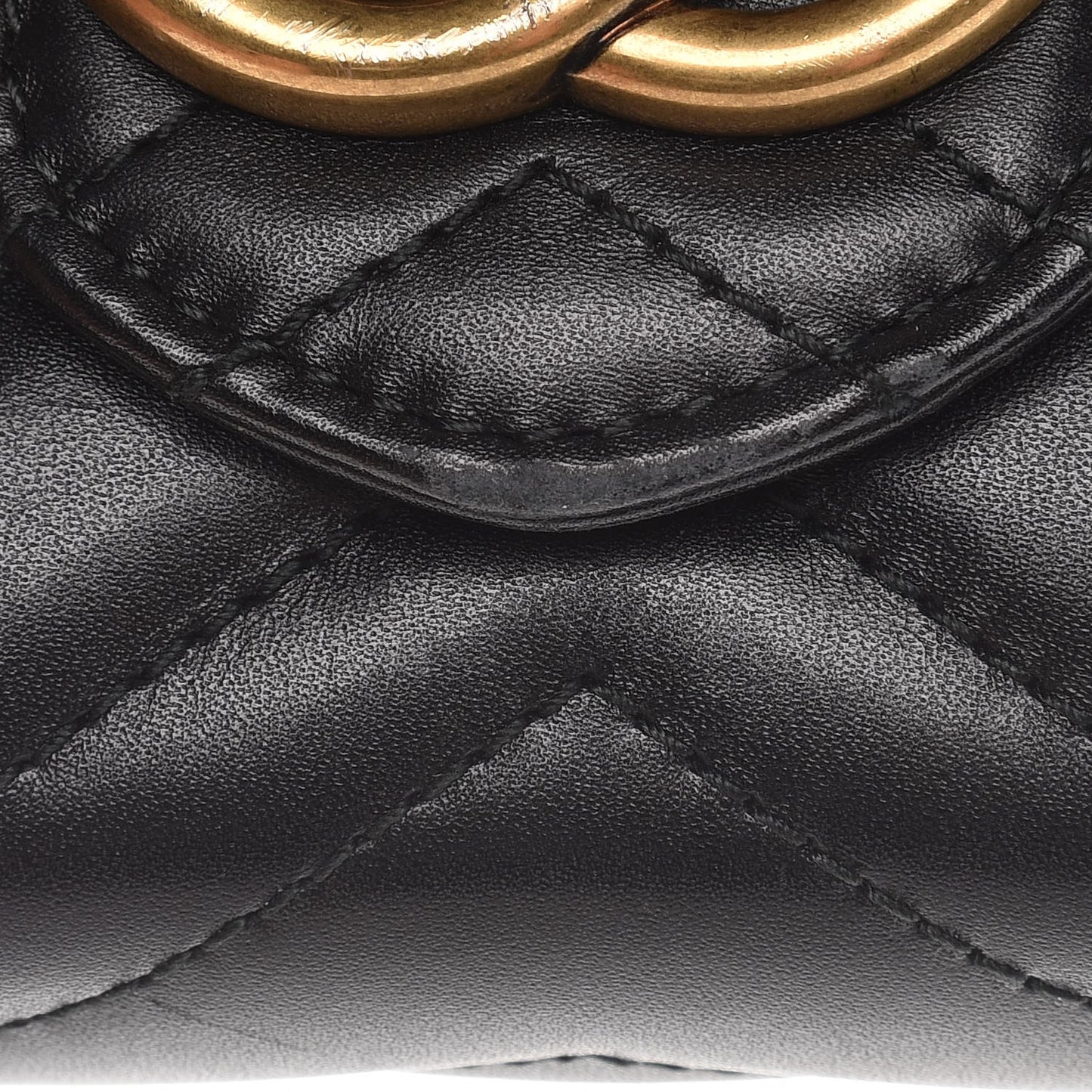 Calfskin Matelasse GG Marmont Chain Wallet Black