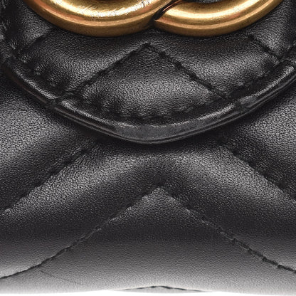 Gucci Calfskin Matelasse GG Marmont Chain Wallet Black 8 of 10
