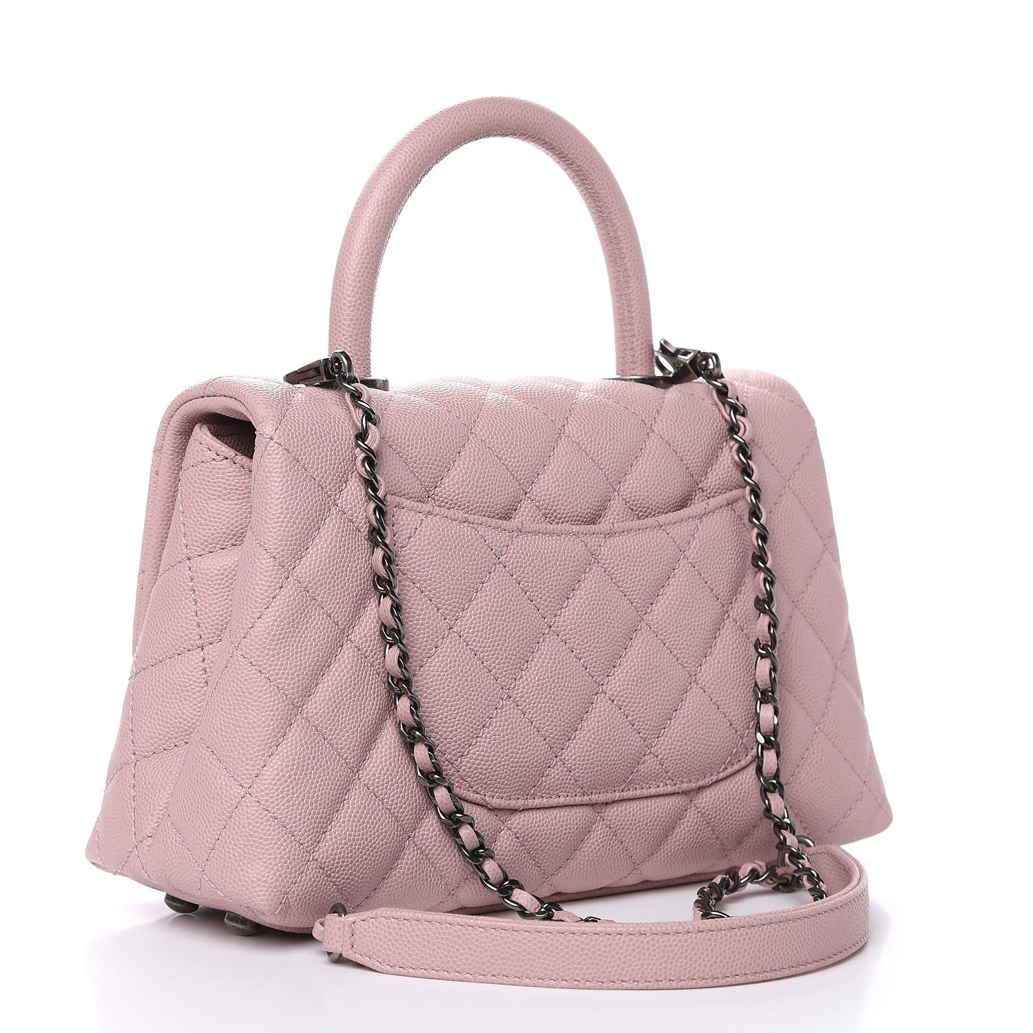 Chanel Caviar Quilted Mini Coco Handle Flap Pink 3 of 10