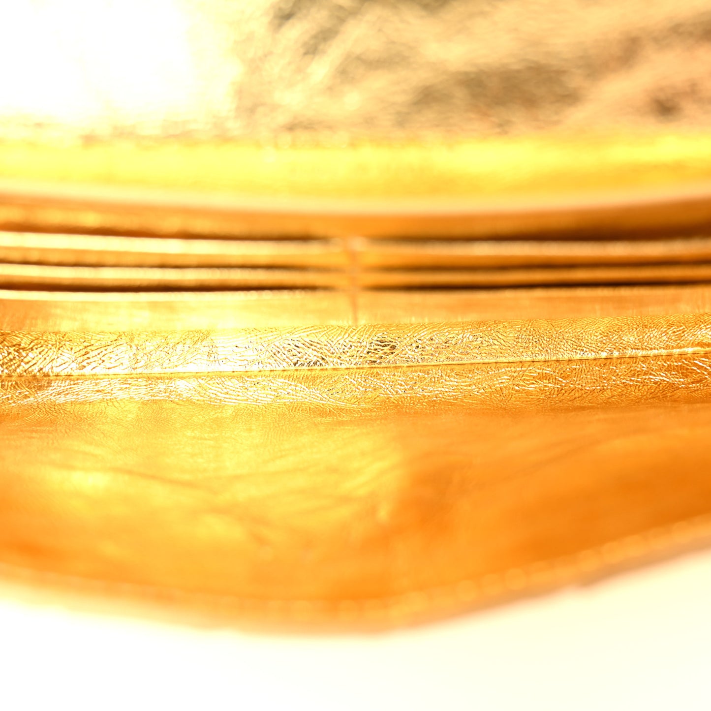 Metallic Lambskin Intrecciato Long Andiamo Top Handle Clutch Gold