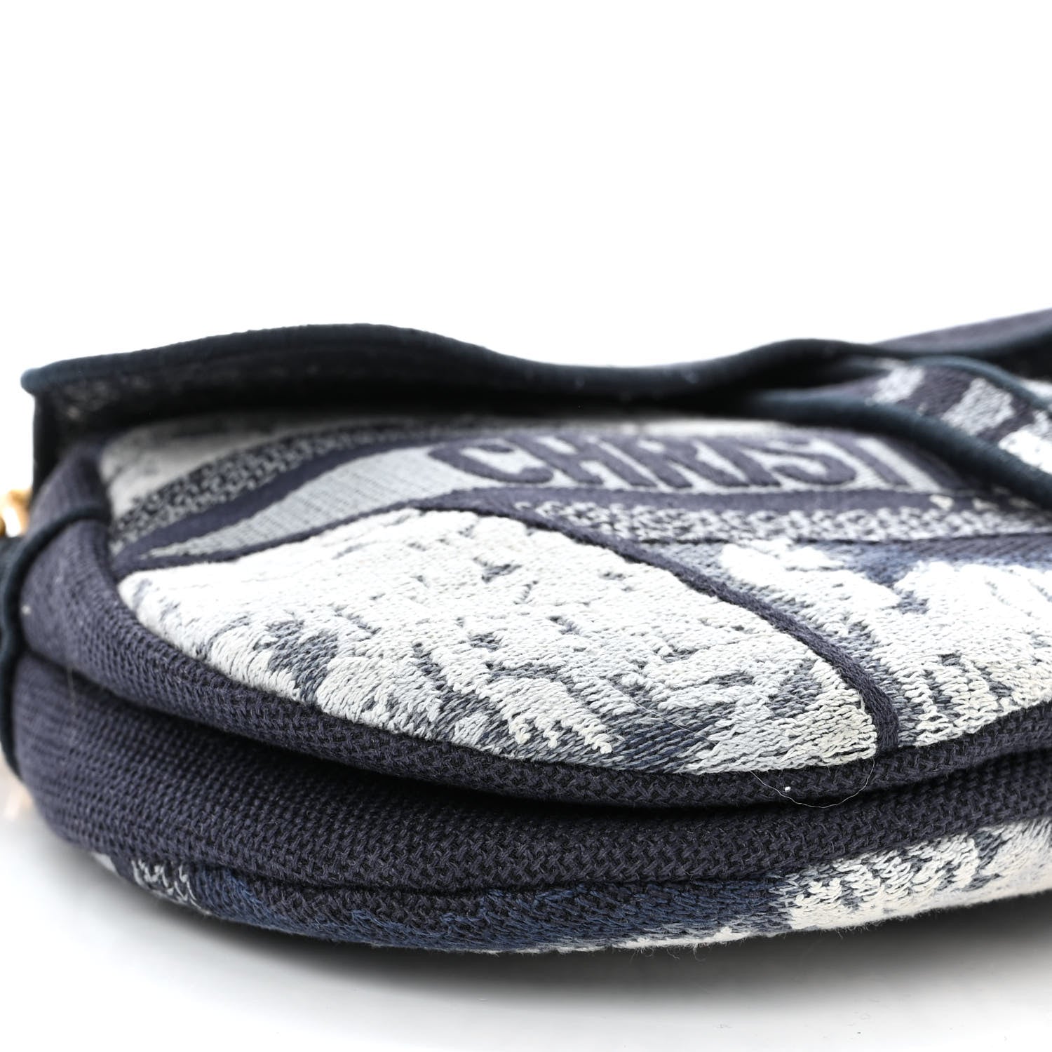 Christian Dior Canvas Embroidered Tie Dye Saddle Bag Blue Multicolor 9 of 11