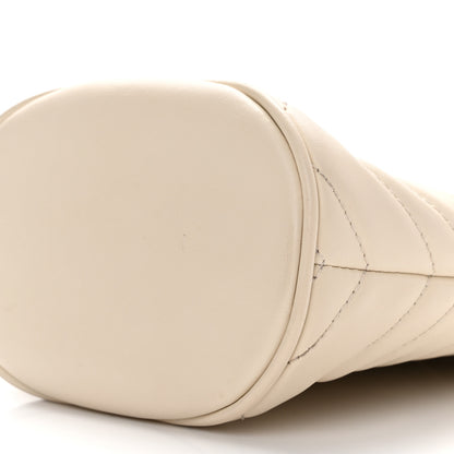 Gucci Calfskin Matelasse Mini GG Marmont 2.0 Bucket Bag White 10 of 10