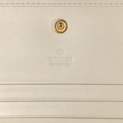 Gucci Boarded Plutone Calfskin Horsebit 1955 Card Case Wallet Mystic White 6 of 9