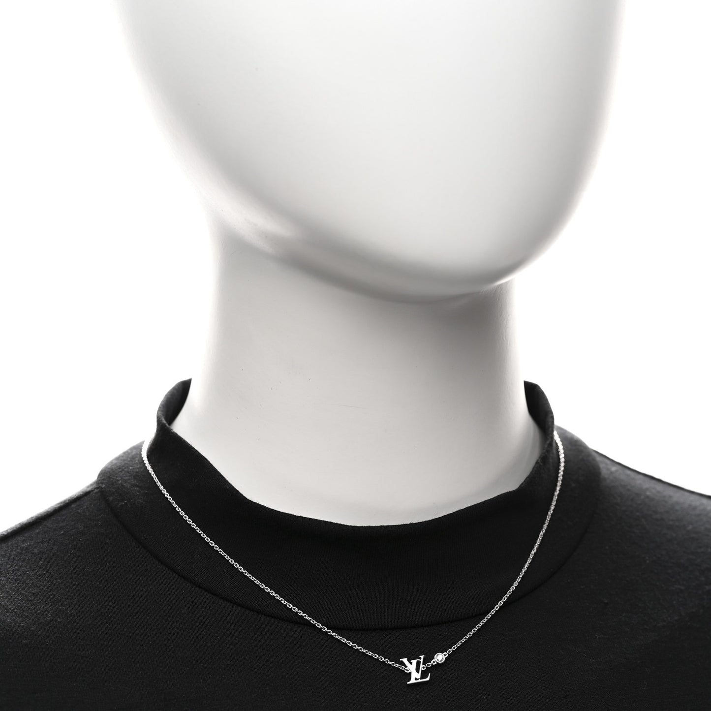 18K White Gold Diamond Idylle Blossom LV Pendant Necklace