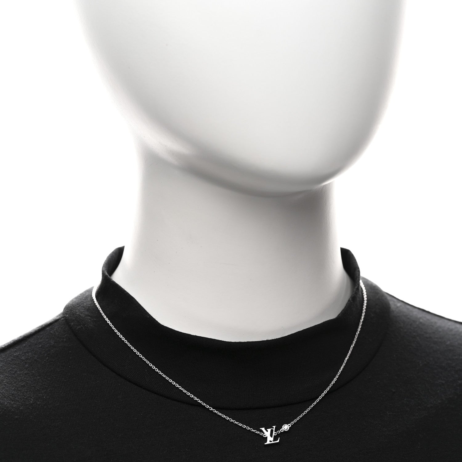 Louis Vuitton 18K White Gold Diamond Idylle Blossom LV Pendant Necklace 2 of 4