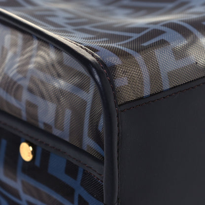 Fendi Mesh Vitello Century FF 1974 Mini Peekaboo Defender Cover Azzurro Black Ebano 11 of 14