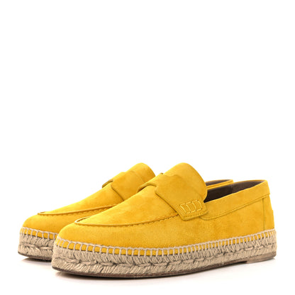 Hermes Suede Goatskin Womens Trip Espadrilles 38 Jaune Citron 3 of 9