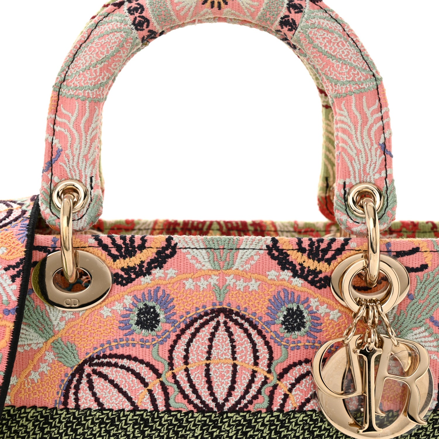 Christian Dior Canvas Embroidered In Lights Medium Lady D-Lite Multicolor 6 of 12