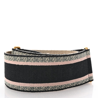 Christian Dior Canvas Embroidered Shoulder Strap Rose Multicolor 2 of 4