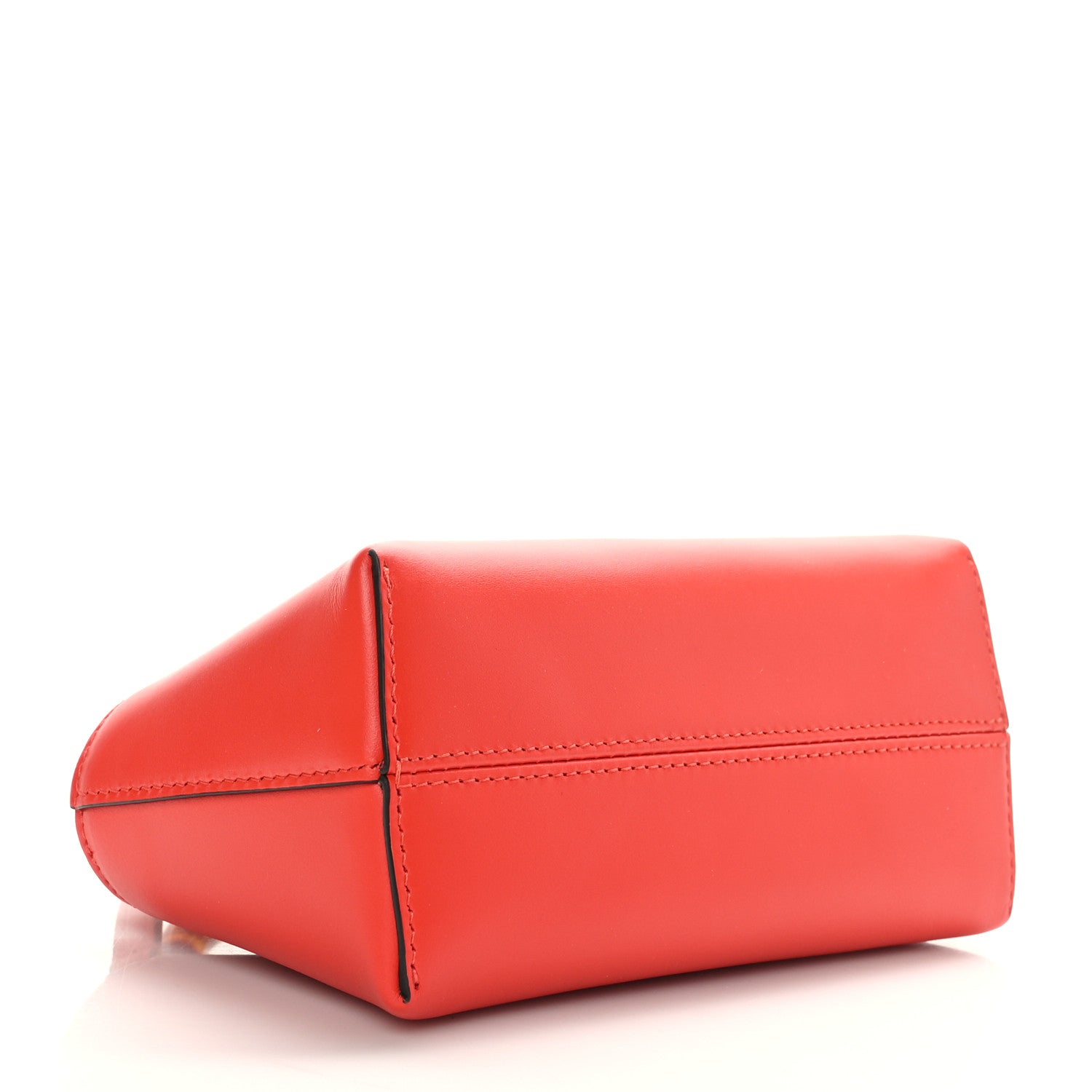 Fendi Vitello King Plexiglass Logo Embossed Mini By The Way Top Handle Boston Bag Papavero 4 of 9
