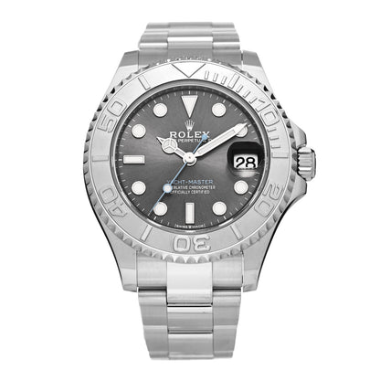 Rolex Stainless Steel Platinum 37mm Oyster Perpetual Date Yacht-Master Watch Slate 268622 1 of 4