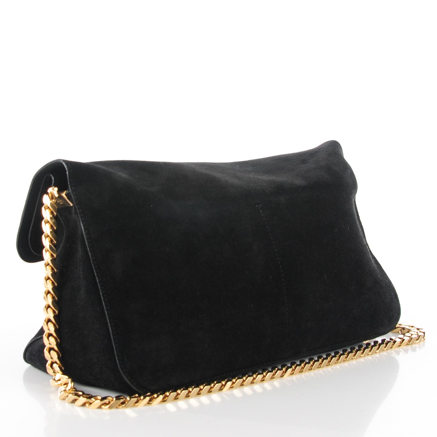 Suede Small Gourmette Shoulder Bag Black