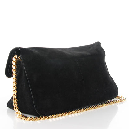 Celine Suede Small Gourmette Shoulder Bag Black 3 of 10