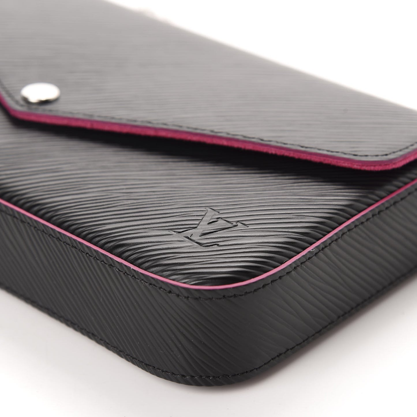 Epi Pochette Felicie Black Hot Pink