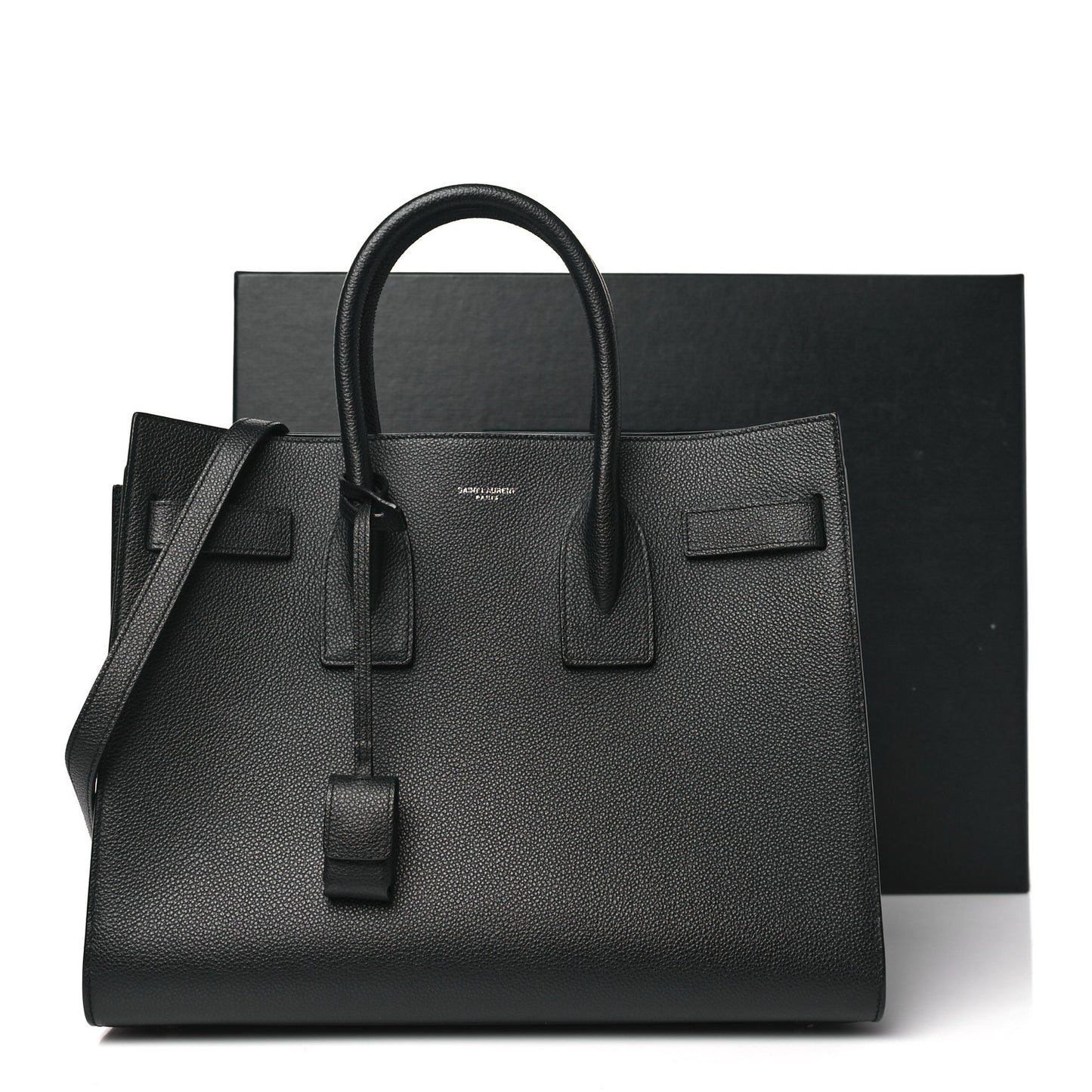 Grained Calfskin Small Sac De Jour Black