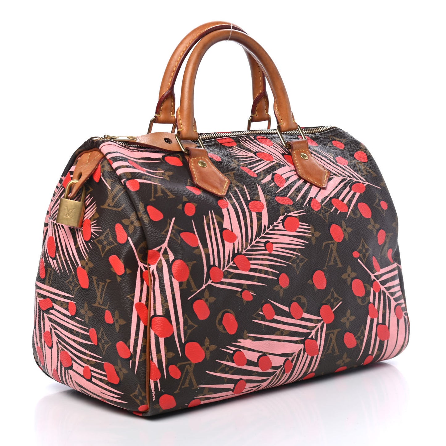 Monogram Jungle Dots Speedy 30 Sugar Pink Poppy