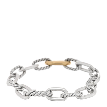 David Yurman Sterling Silver 18K Yellow Gold 8.5mm DY Madison Chain Bracelet 2 of 4