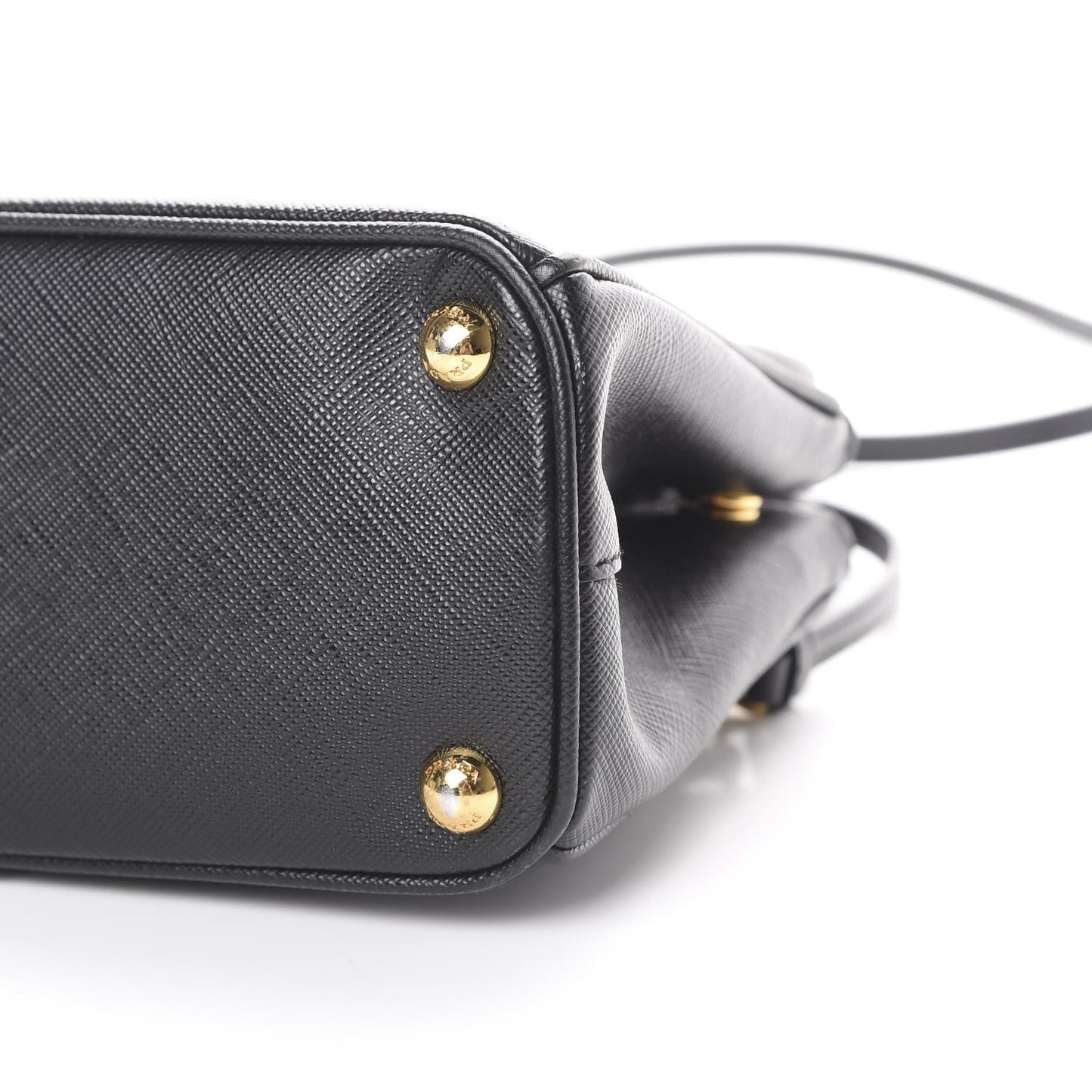 Saffiano Lux Mini Galleria Double Zip Tote Black