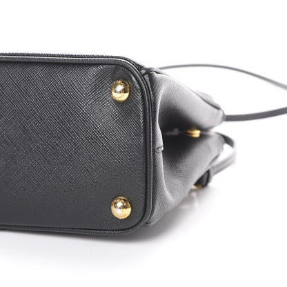 Prada Saffiano Lux Mini Galleria Double Zip Tote Black 14 of 15