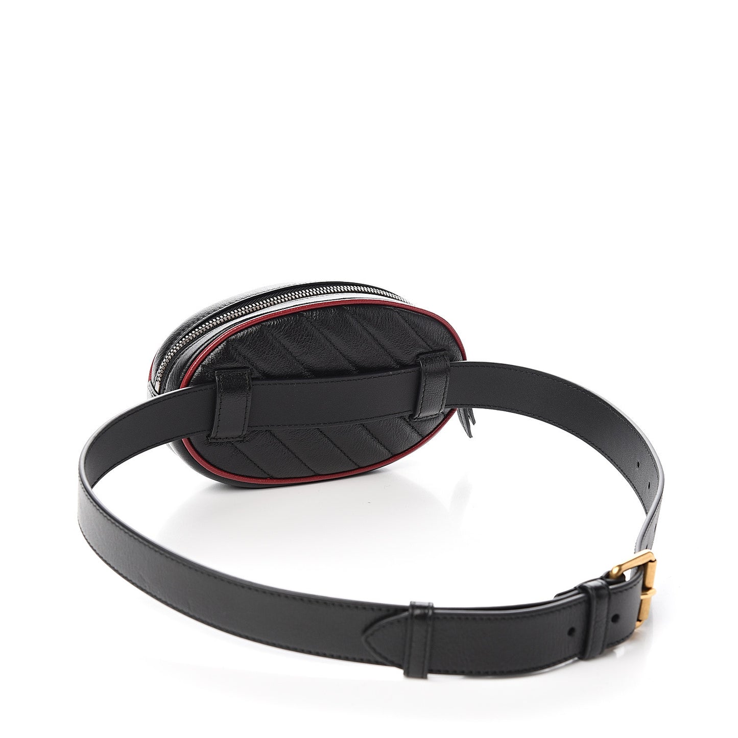 Azalea Calfskin Matelasse Diagonal Torchon GG Marmont Belt Bag 85 34 Black Romantic Cerise