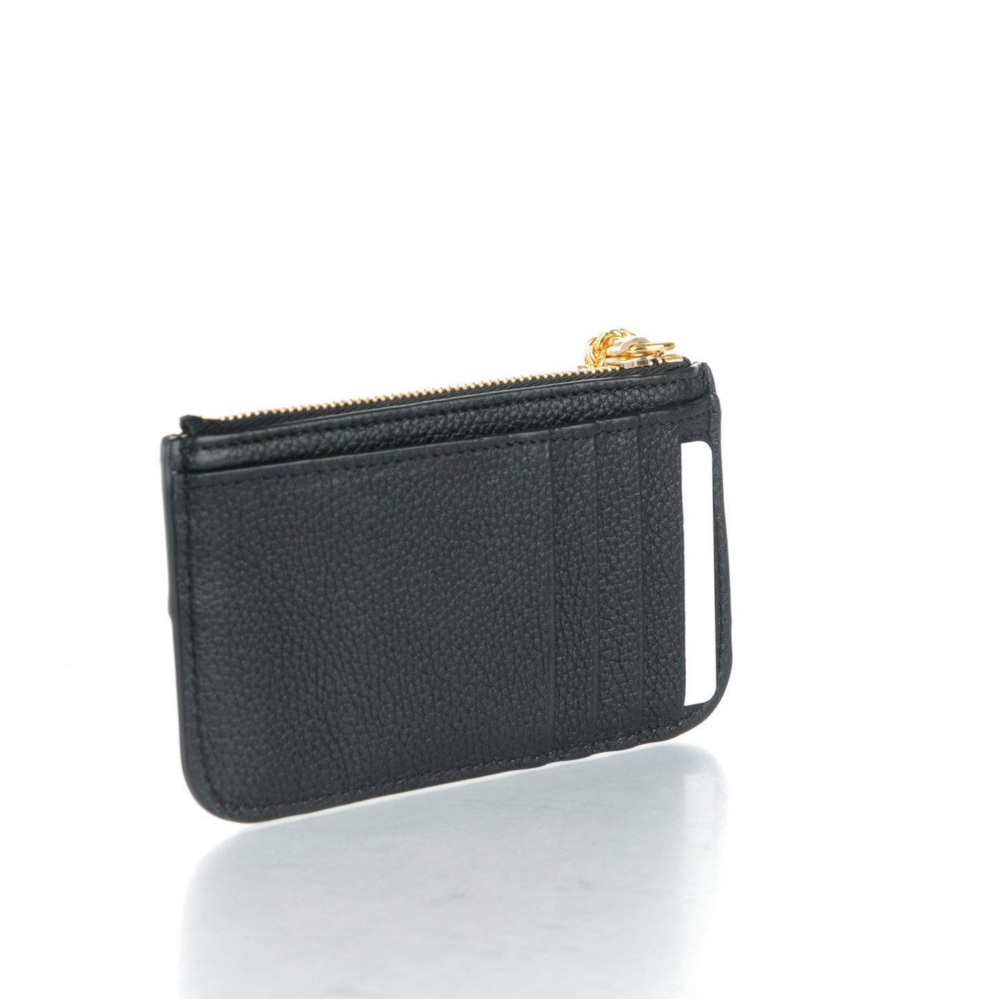 Grained Calfskin Joe Coin Purse Black