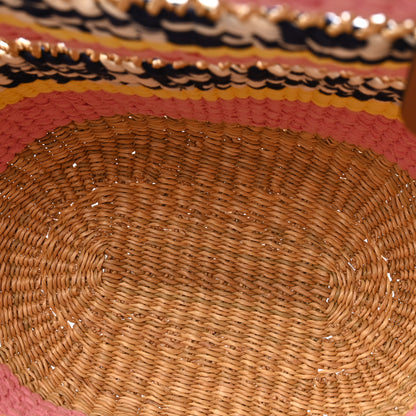Loewe Raffia Anagram Paulas Ibiza Small Basket Tote Bag Natural Pink Tulip 5 of 12