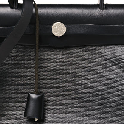 Hermes Toile H Berline Vache Hunter Herbag Zip PM 31 Black Ecru 9 of 12