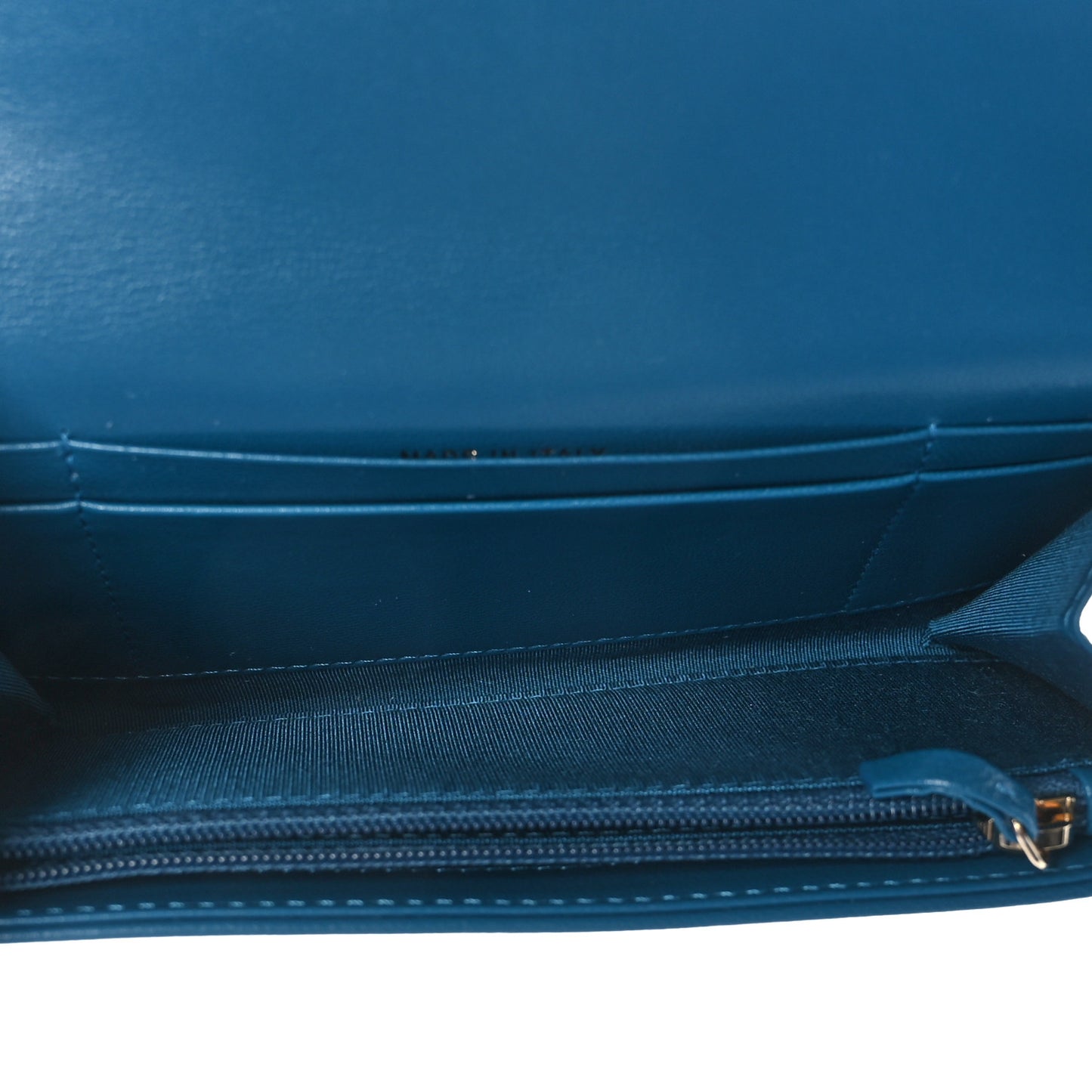 Lambskin Quilted Chanel 19 Flap Wallet Blue