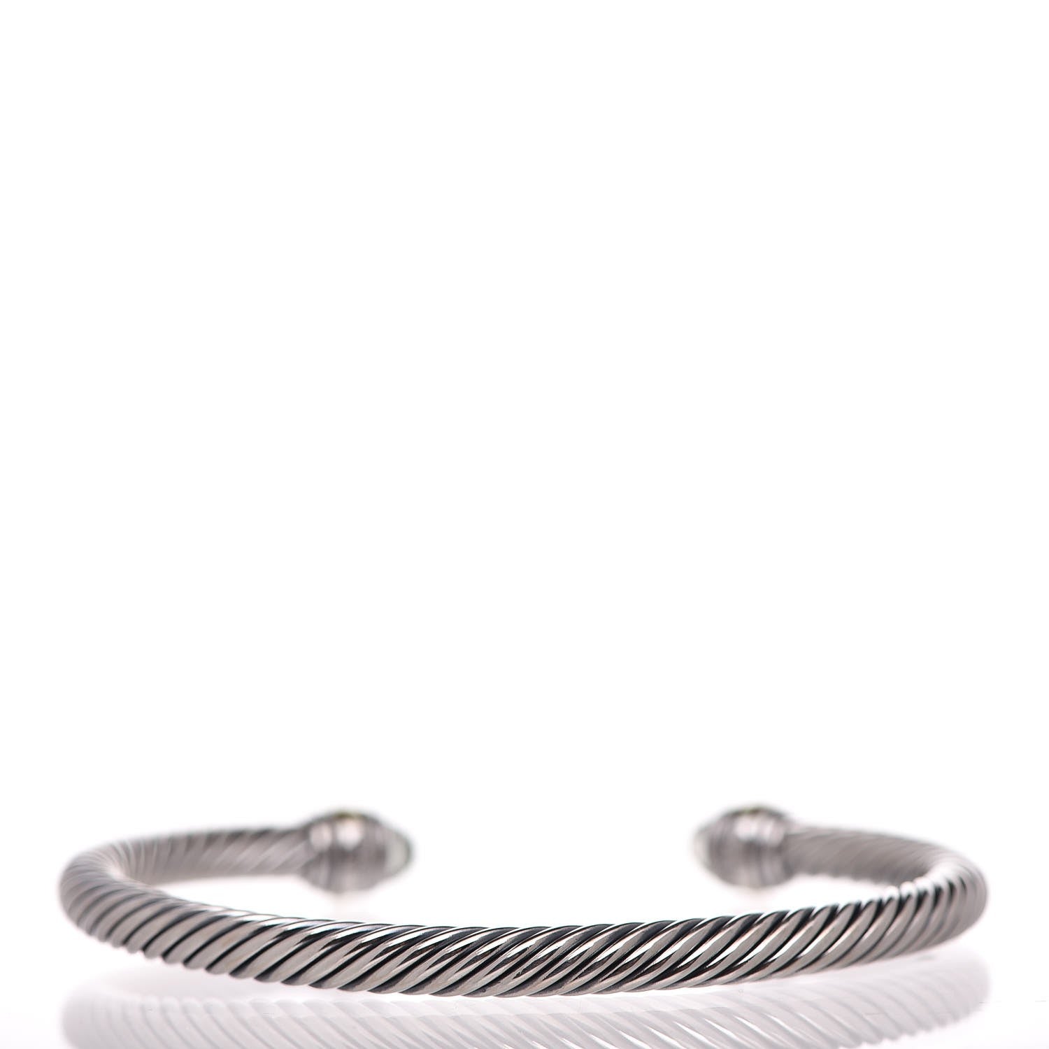 David Yurman Sterling Silver 14K Yellow Gold Prasiolite 5mm Cable Classics Bracelet 3 of 5