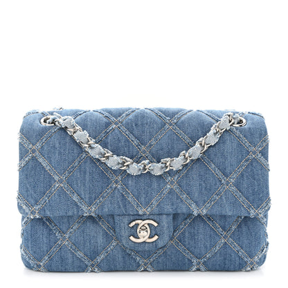 Chanel Denim Quilted Medium Distressed Single Flap Blue 1 of 10