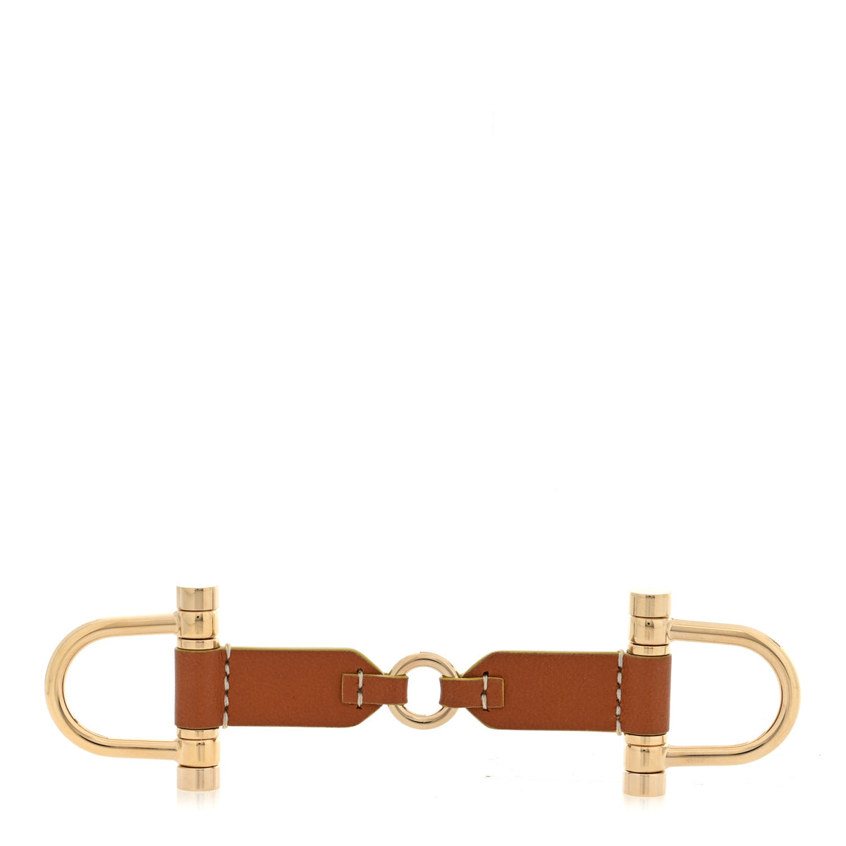 Lambskin Permabrass Double D Sangle Scarf Ring Alezan Jaune