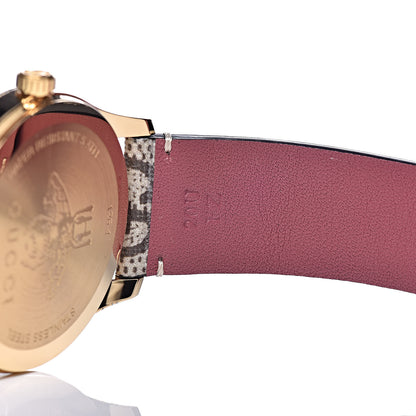 Gucci Stainless Steel Canvas 38mm G-Timeless Supreme GG Blooms Quartz Watch Brown 8 of 9