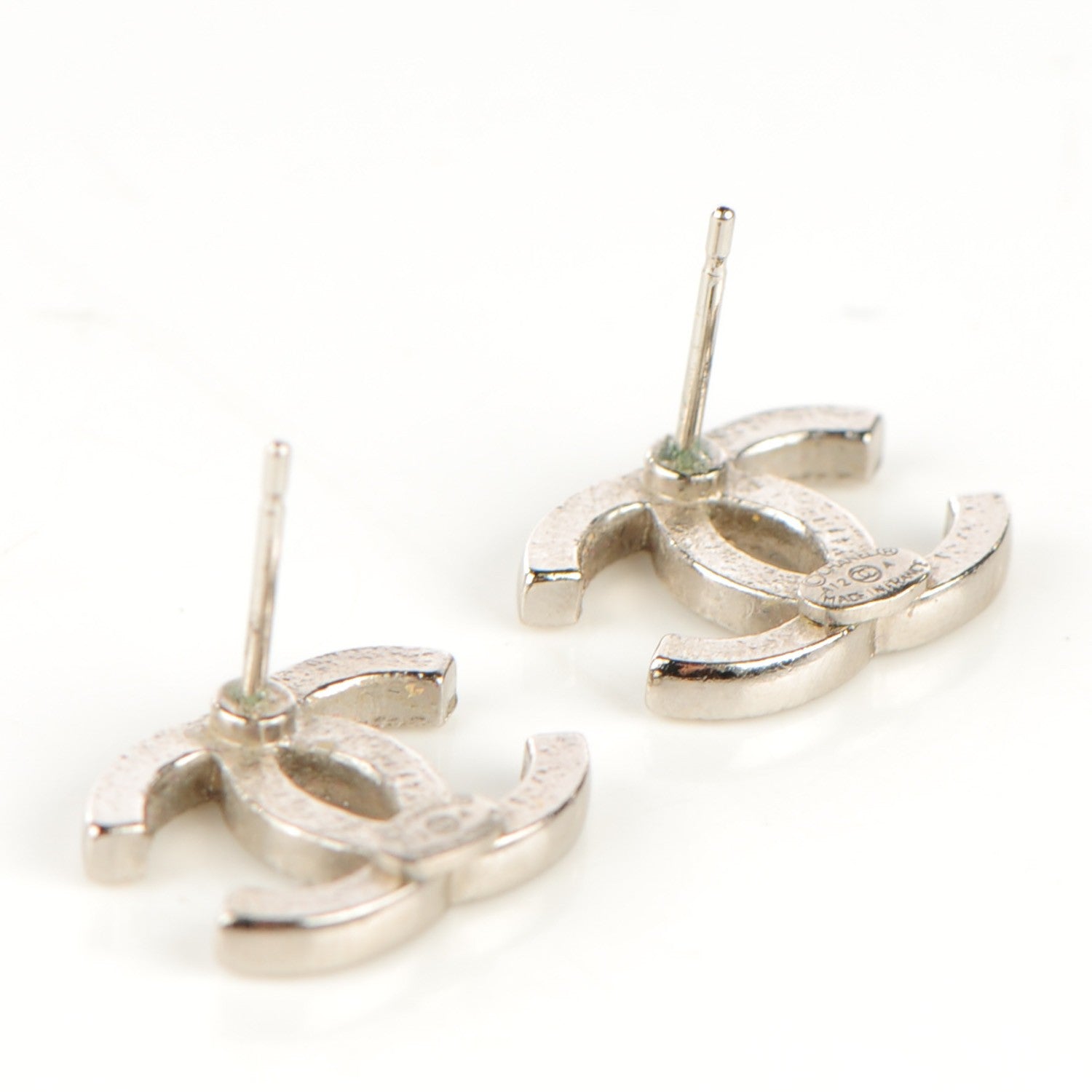 Chanel Crystal CC Earrings Silver 3 of 4