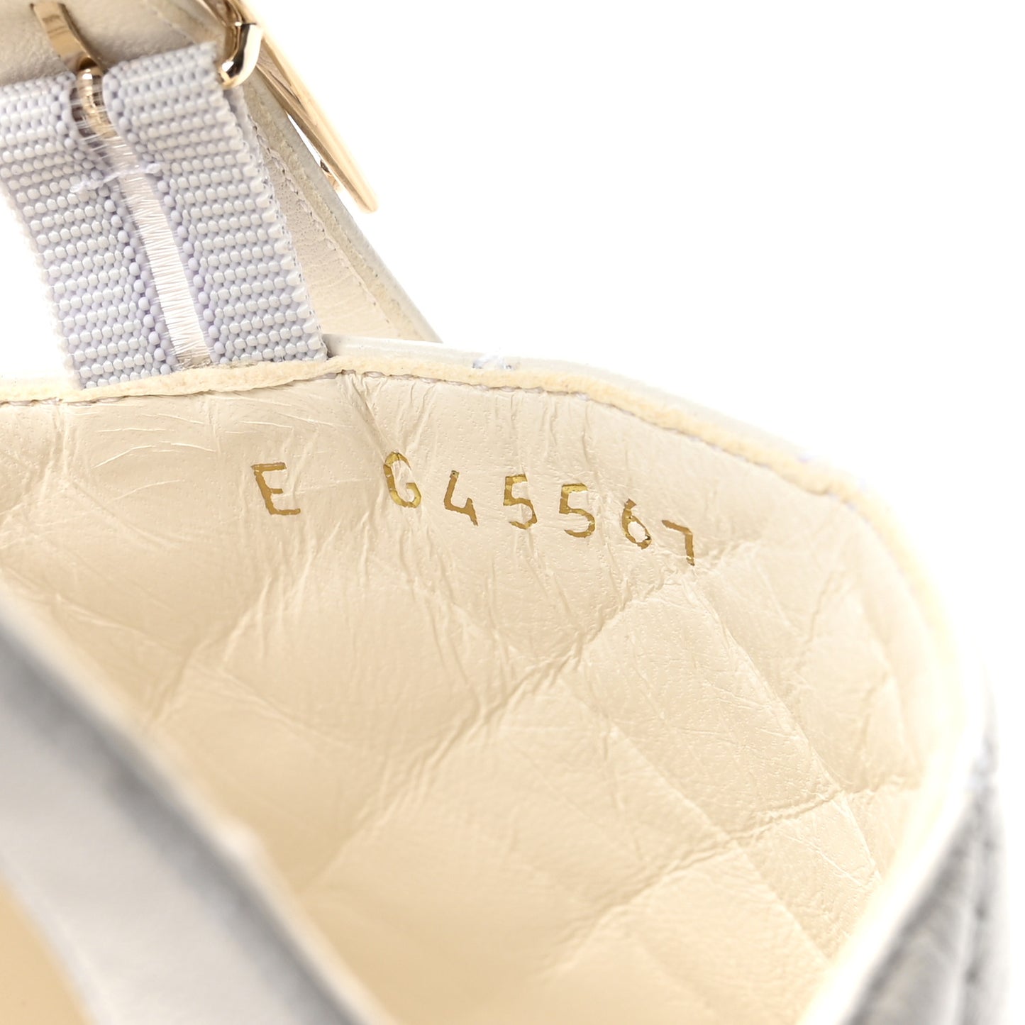 Lambskin Quilted Peep Toe Wedge Sandals 38 White