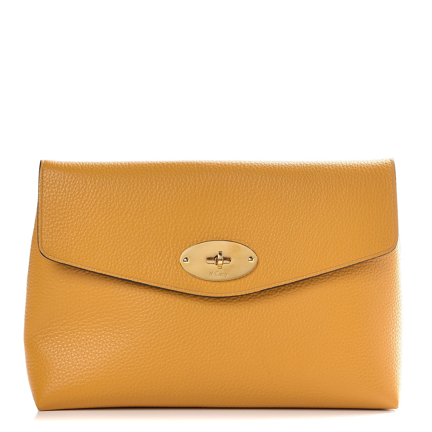 Classic Grain Calfskin Large Darley Cosmetic Pouch Deep Amber