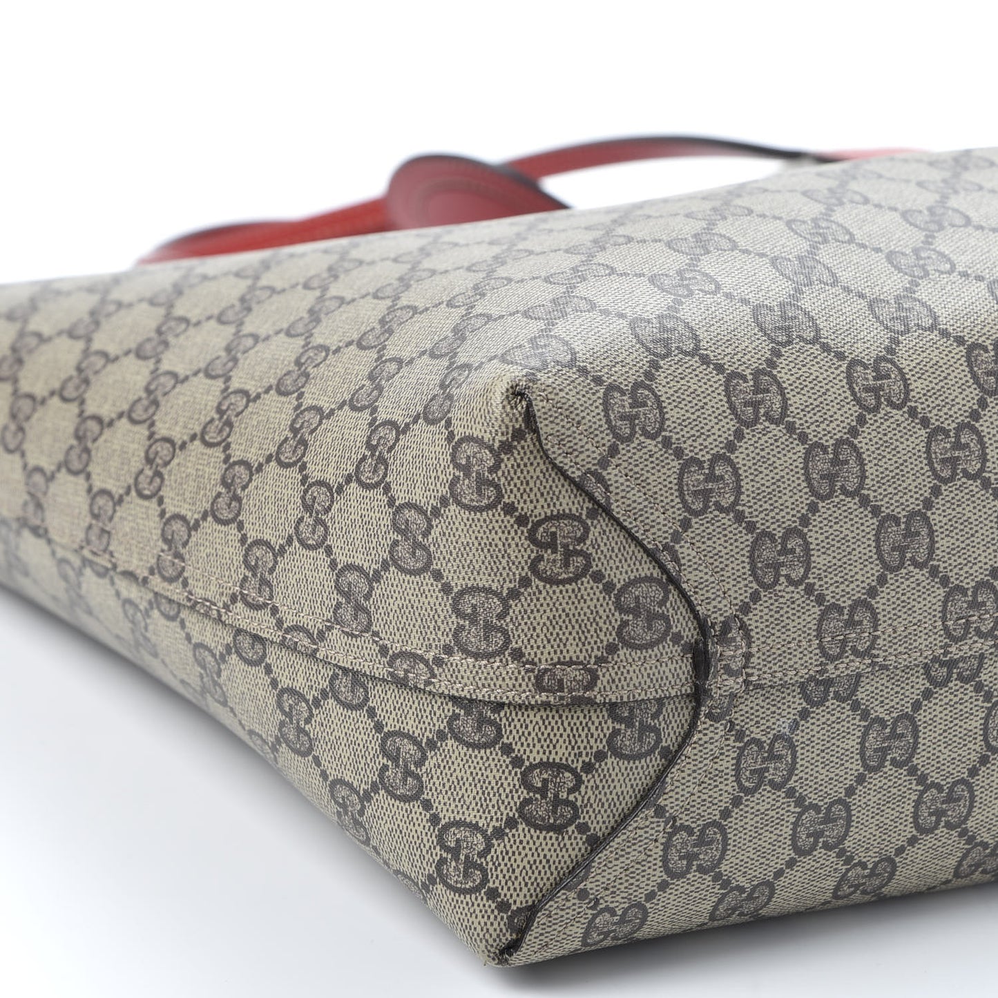 GG Supreme Monogram Medium Reversible Tote Beige Red