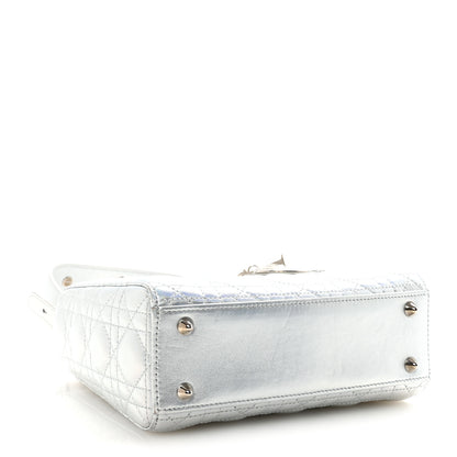 Christian Dior Iridescent Metallic Lambskin Cannage Small My ABCDior Lady Dior Silver 4 of 10