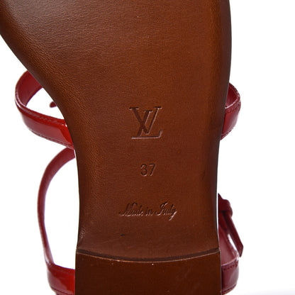 Louis Vuitton Patent Paradiso Flat Sandals 37 Rouge 8 of 11