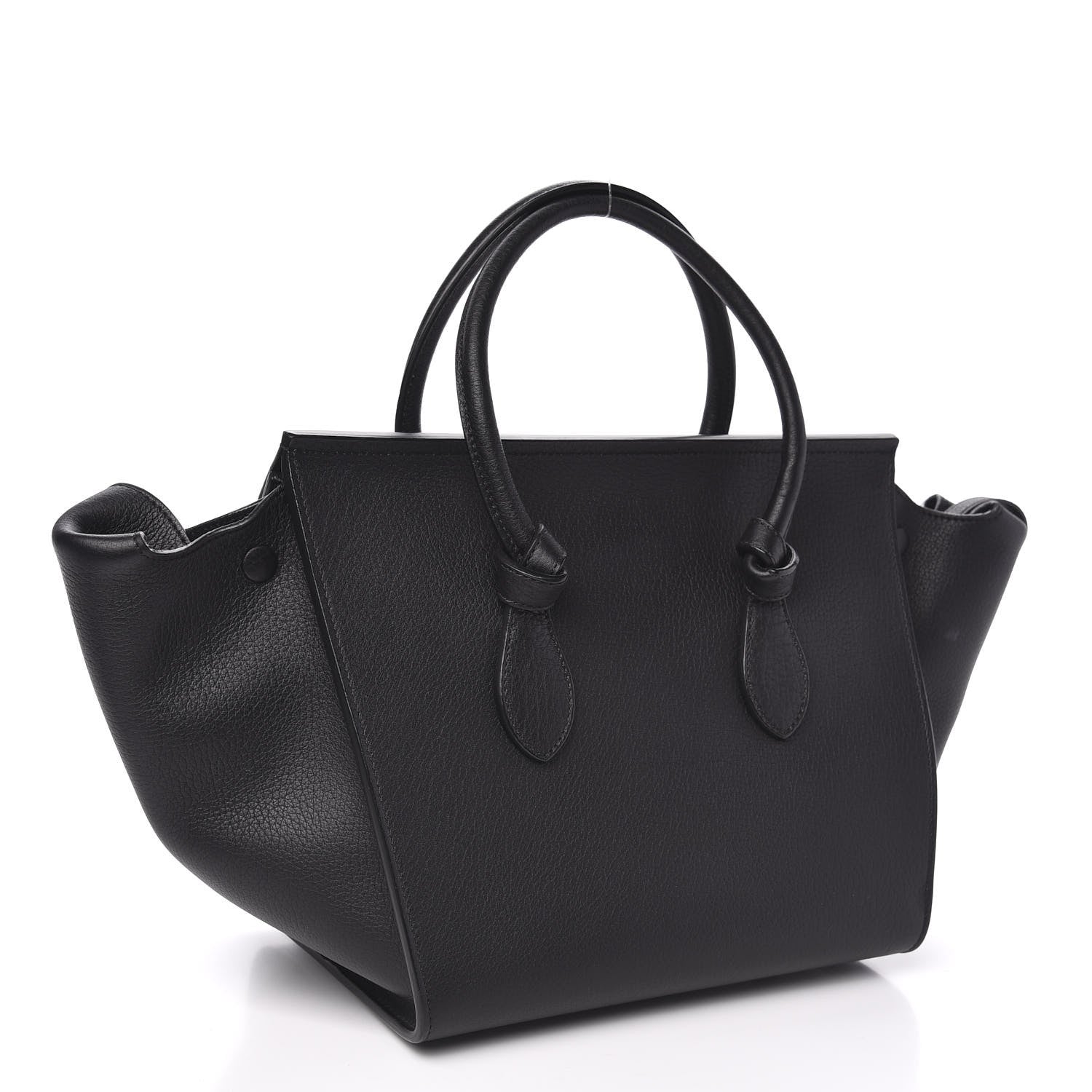 Celine Crisped Calfskin Small Tie Knot Tote Black 3 of 9