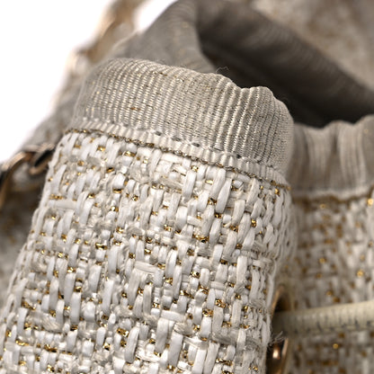 Chanel Lurex Boucle Deauville Drawstring Bucket Bag Ivory 11 of 14